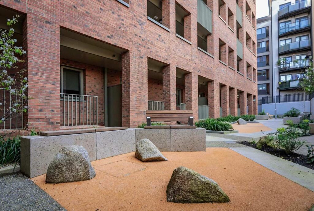 Concrete benches at Cork Street, Dublin